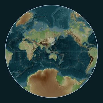 Amur tectonic plate. Wiki. Lagrange. Boundaries Stock Illustration