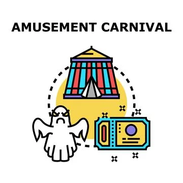 Amusement carnival event vector concept illustration Illustrazione stock