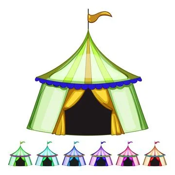Amusement circus tent cartoon vector graphic Illustration