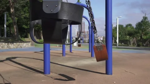 Amusement equipments in the park. Stock Footage 167950361
