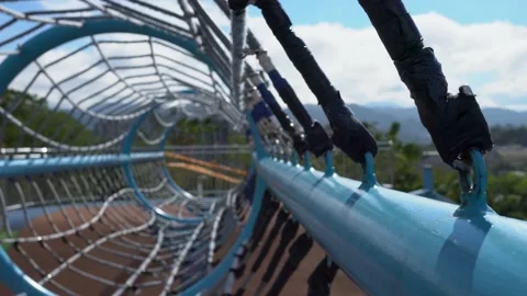Amusement equipments in the park. Video stock 167955232