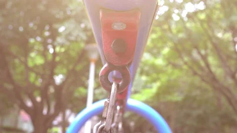 Amusement equipments in the park. Stock Footage 196565703