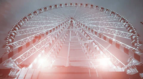 Amusement park. activity fun. big wheel ride. ferries wheel Stock Footage 33690088