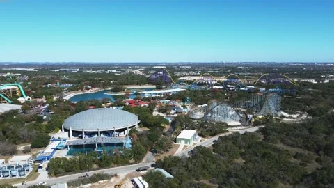Amusement Park and Rollercaosters Stock Footage 164597063