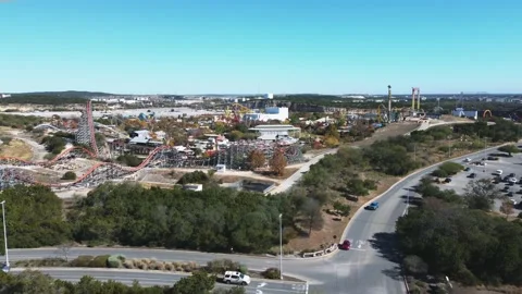 Amusement Park and Rollercaosters Stock Footage 164597095