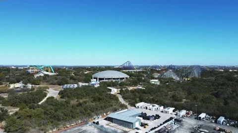 Amusement Park and Rollercaosters Stock Footage 164597102