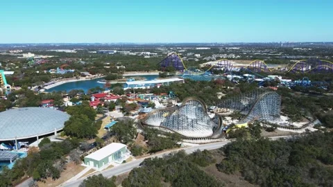 Amusement Park and Rollercaosters Stock Footage 164597176