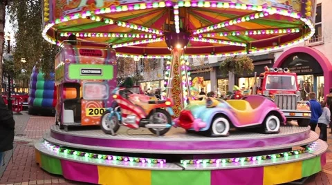 Amusement park attraction Stock Footage 44643069