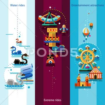 Amusement Park Banners Stock Illustration