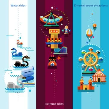 Amusement Park Banners Ilustración de archivo