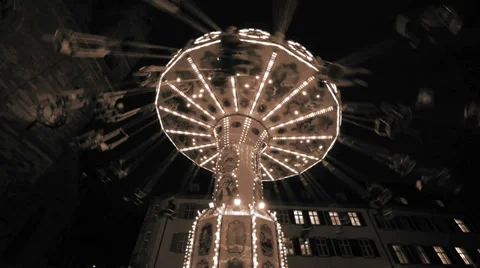 Amusement park. carousel. carnival. activity fun ride Video stock 33692001