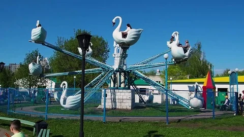 Amusement park. Carousel. Stock Footage 109117197