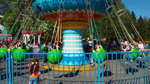 Amusement park. Carousel. Stock Footage 109117211