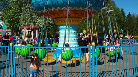 Amusement park. Carousel. Stock Footage 109117223
