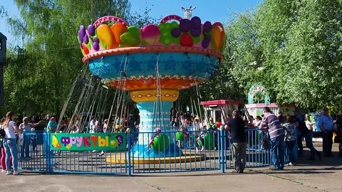 Amusement park. Carousel. Stock Footage 109117255