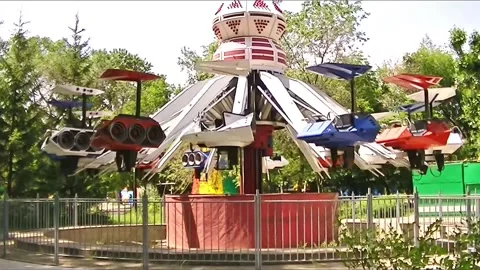 Amusement park carousel Stock Footage 149894542