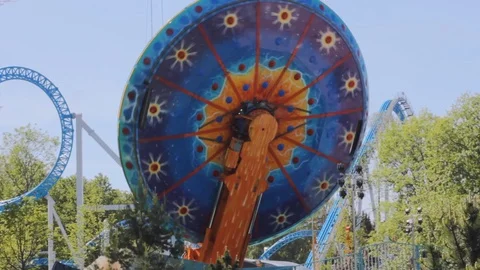 Amusement park carousel   fun  action Stock-Footage 109179498