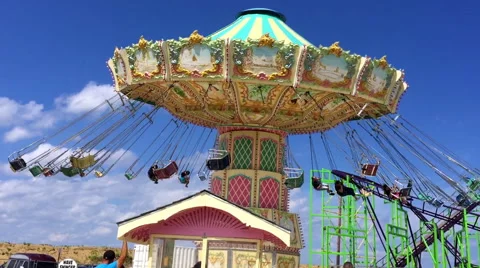 Amusement Park Carousel HD Stock Footage 51989000