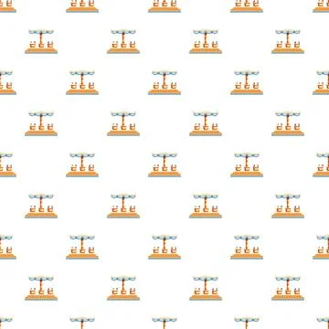 Amusement park carousel ride flat pattern background 스톡 일러스트
