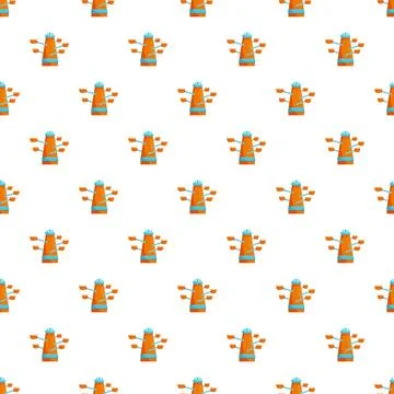 Amusement park carousel ride pattern on white background イラスト素材