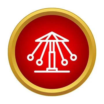 Amusement park carousel thrill ride icon concept Illustration