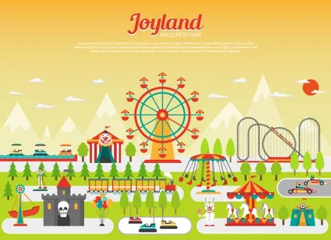 Amusement park concept Ilustración de archivo