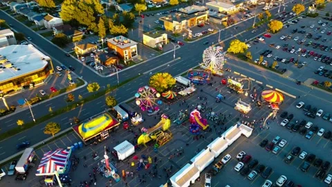 Amusement Park Daytime Hyperlapse Small City Video stock 213735187
