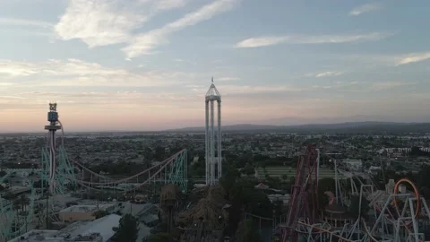 Amusement Park Drone Stock Footage 134656998