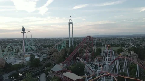 Amusement Park Drone Stock Footage 134657013