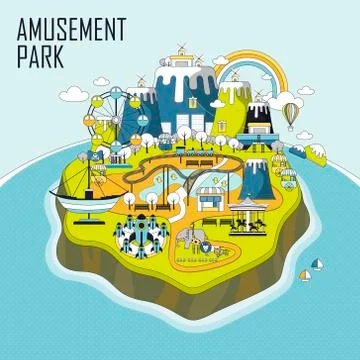 Amusement park elements Ilustração Stock