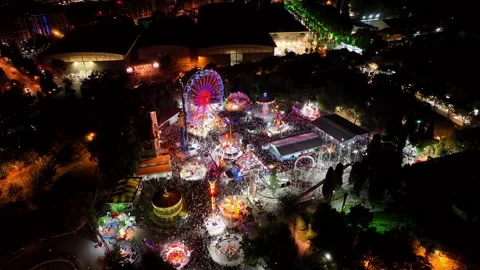 Amusement Park Evening View Stock Footage 271412459