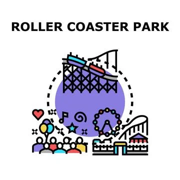 Amusement park exploring entertainment thrill rides and activities Illustrazione stock