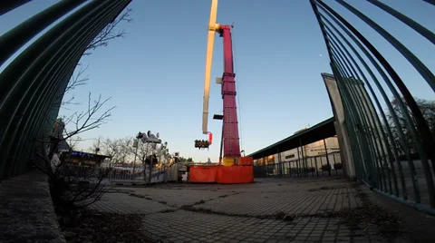 Amusement park Extrem Spin 스톡 동영상 36079952