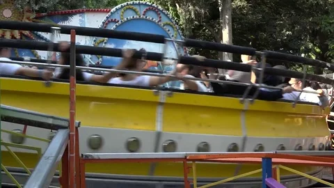 Amusement park fast carousel Stock Footage 82414430