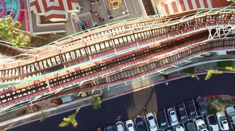 Amusement Park Flyover Stock Footage 62347630