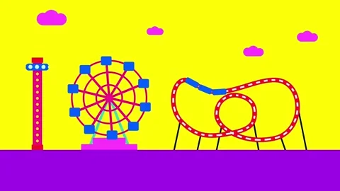 Amusement Park Full Setup Stock Footage 335630907