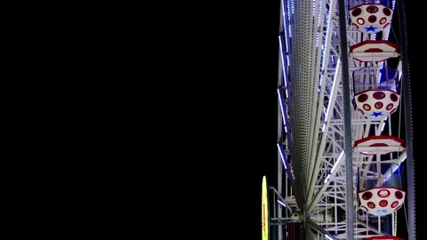 Amusement Park Fun Children Happy Times at Night Stock Footage 282440448