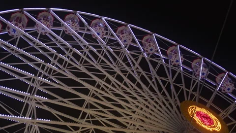 Amusement Park Fun Children Happy Times at Night Stock Footage 282442016