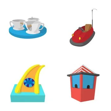 Amusement park fun offering fairground rides and attractions イラスト素材