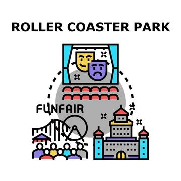Amusement park funfair entertainment complex creating memories Stock Illustration