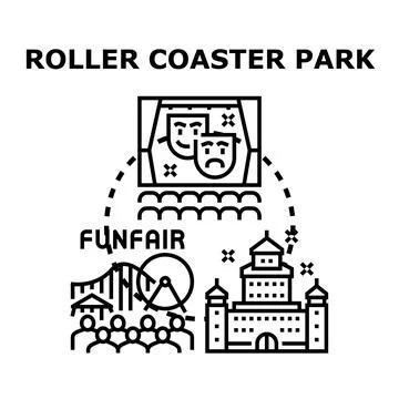 Amusement park funfair entertainment complex creating memories Stock Illustration