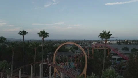 Amusement Park, Going Through Loop Stock Footage 134656904