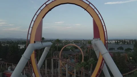Amusement Park, Going Through Loop Stock Footage 134656974