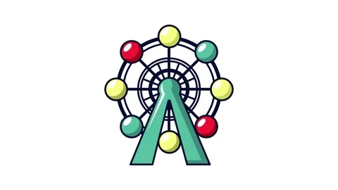 Amusement park icon animation Stock Footage 150686565