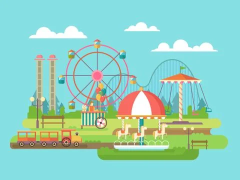 Amusement park Stock Illustration