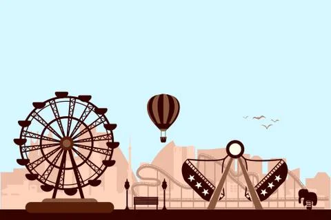 The Amusement Park Stock Illustration