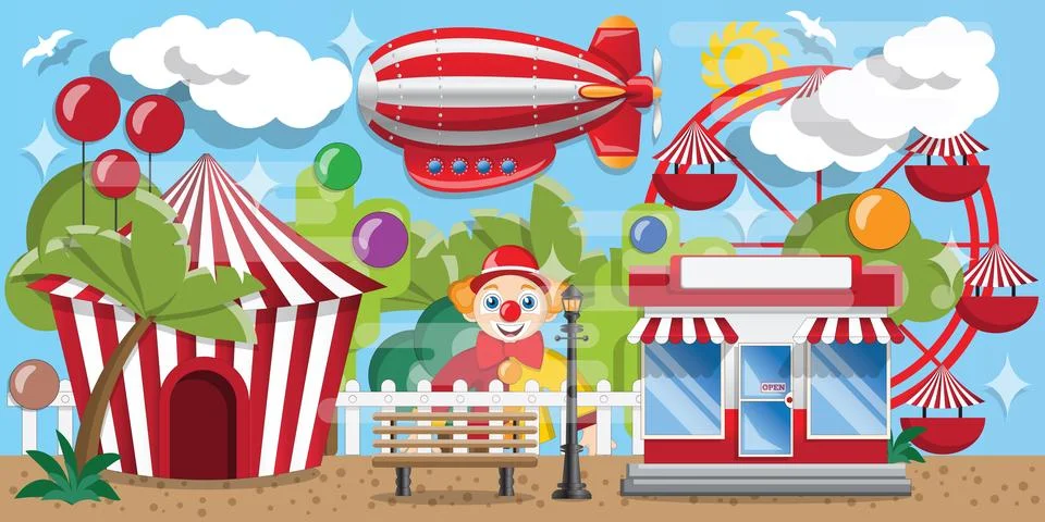 Amusement park. Stock Illustration