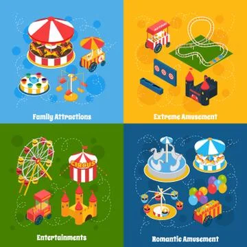 Amusement Park Isometric イラスト素材