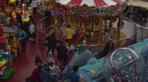 Amusement park at the Mall Stock Footage 56648550