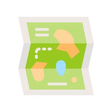 Amusement park map vector icon, amusement park related flat style Ilustración de archivo